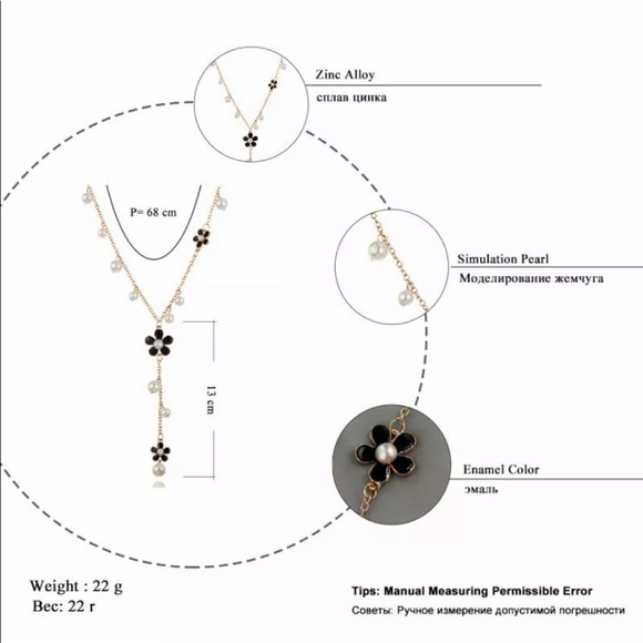 Chain pearl flower coco necklace CC design - Picture 8 of 8